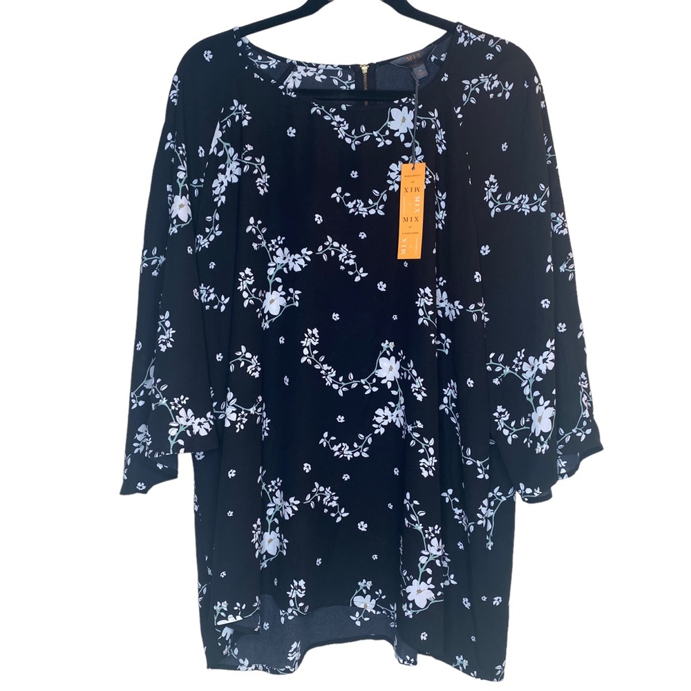 Stitch Fix Floral Blouse 1x Plus Size NWT